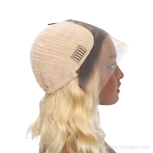 Cheap Wigs Wholesale Ombre Short Bob Cut 1b 613 Blonde HD Lace Frontal Wig Real Mink Peruvian Human Virgin Hair Wig Bob Style